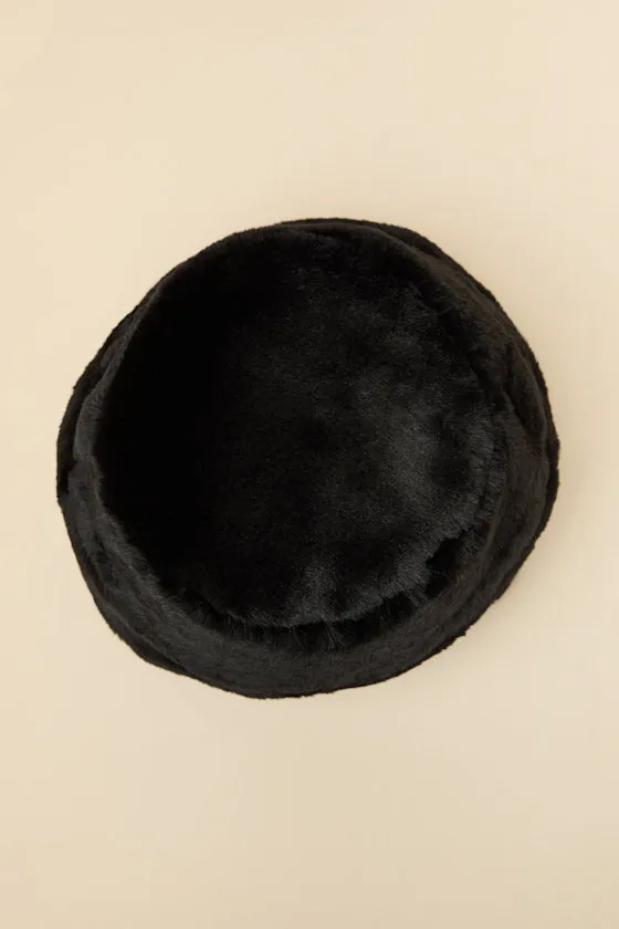 Omoka Black Faux Fur Cloche Hat sold by Lulus product image thumbnail 3