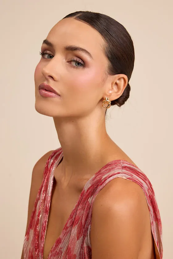 Bensen Gold Knotted Doorknocker Earrings sold by Lulus product image thumbnail 3