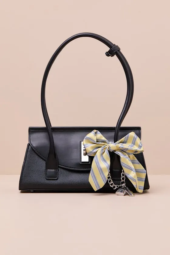 Milan Black Bow Shoulder Bag sold by Lulus