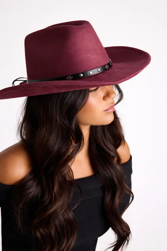 Farva Burgundy Suede Studded Cowboy Hat sold by Lulus product image thumbnail 3