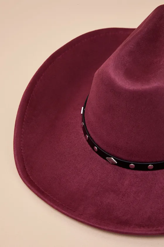 Farva Burgundy Suede Studded Cowboy Hat sold by Lulus product image thumbnail 4