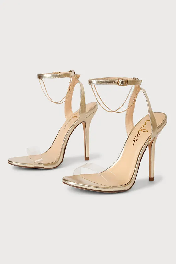 Eisley Gold Ankle Strap Heels sold by Lulus product image thumbnail 3