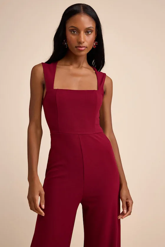 Enticing Endeavors Burgundy Jumpsuit sold by Lulus product image thumbnail 2
