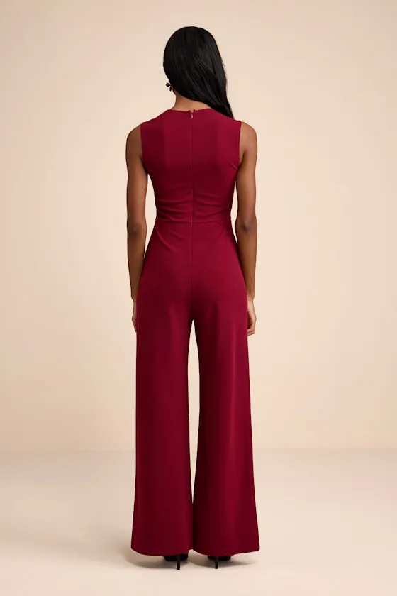 Enticing Endeavors Burgundy Jumpsuit sold by Lulus product image thumbnail 3
