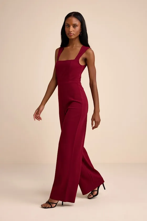 Enticing Endeavors Burgundy Jumpsuit sold by Lulus product image thumbnail 4