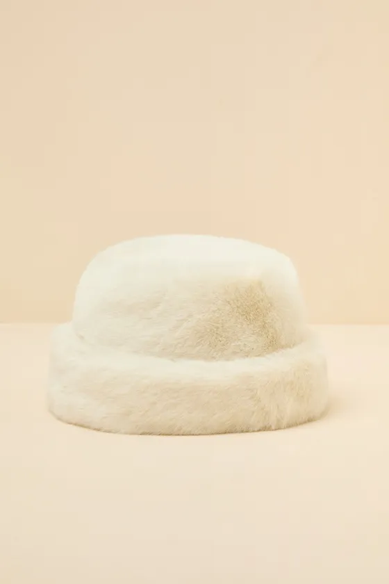 Omoka Ivory Faux Fur Cloche Hat sold by Lulus