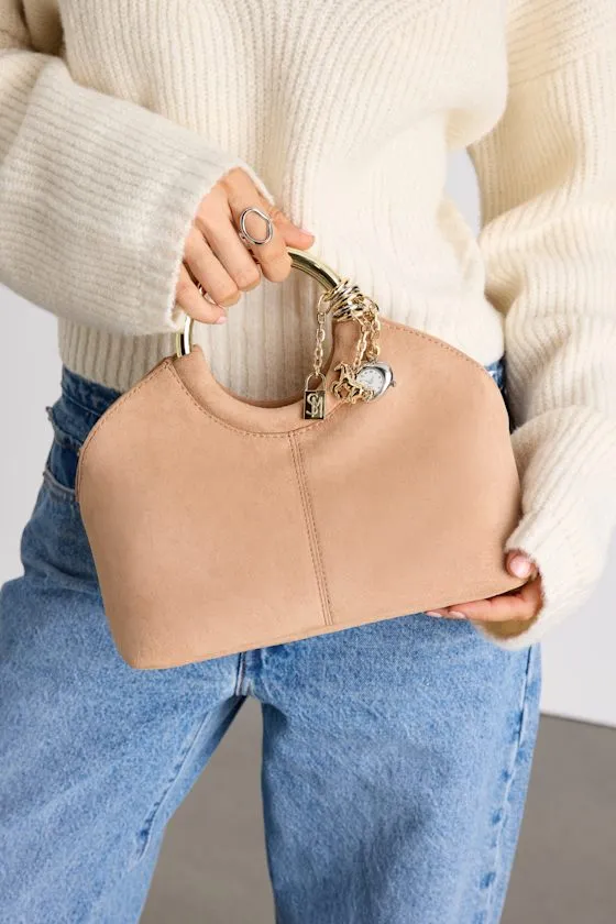 Geena Tan Suede O-Ring Top Handle Bag sold by Lulus