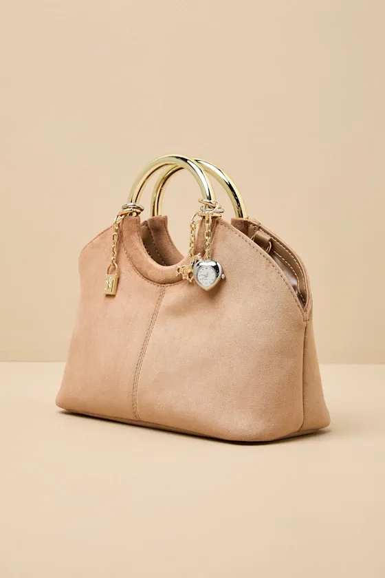 Geena Tan Suede O-Ring Top Handle Bag sold by Lulus product image thumbnail 4