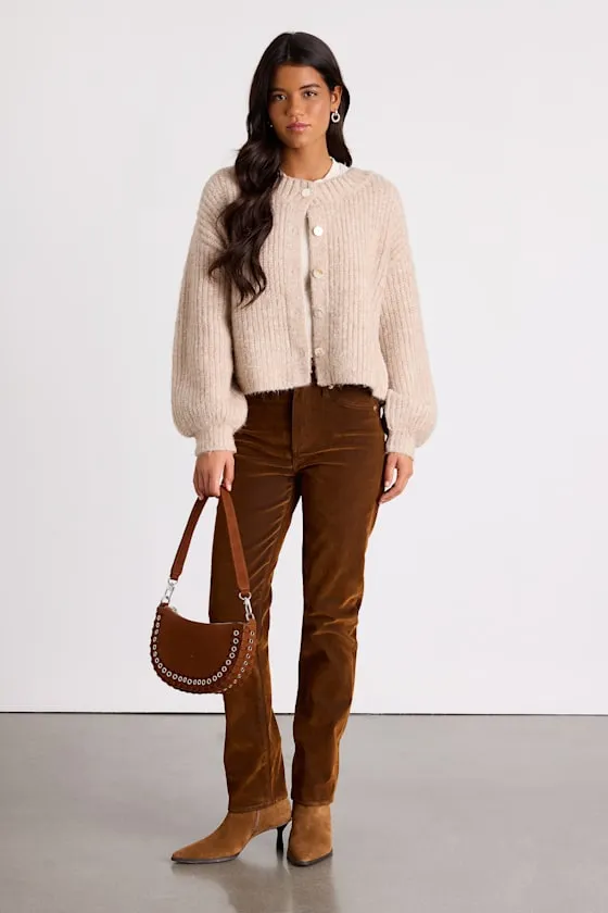 Marsden Heathered Beige Boxy Cardigan Sweater sold by Lulus product image thumbnail 4