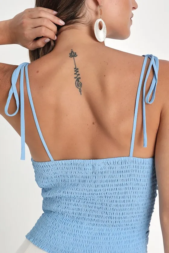 Sweetest Scene Light Blue Chiffon Tie-Strap Cami Top sold by Lulus product image thumbnail 4
