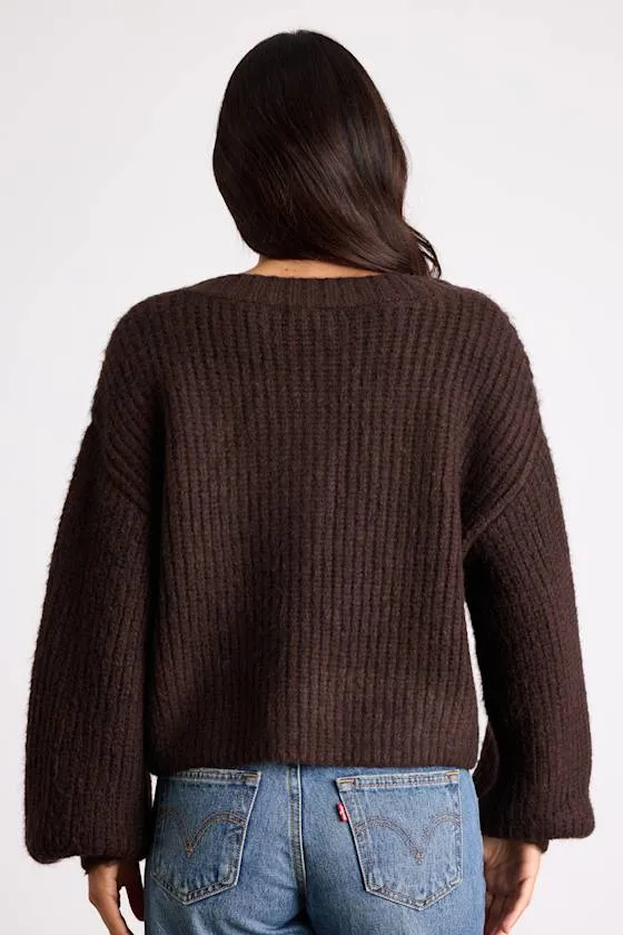 Marsden Heathered Brown Boxy Cardigan Sweater sold by Lulus product image thumbnail 3