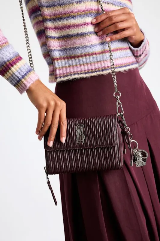 Carina Wine Red Quilted Crossbody Handbag sold by Lulus