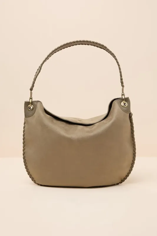 Piper Olive Suede Round Shoulder Bag sold by Lulus