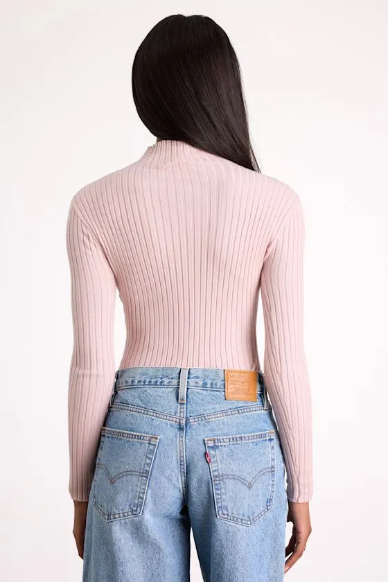 Crawford Blush Long Sleeve Mock Neck Bodysuit sold by Lulus product image thumbnail 2