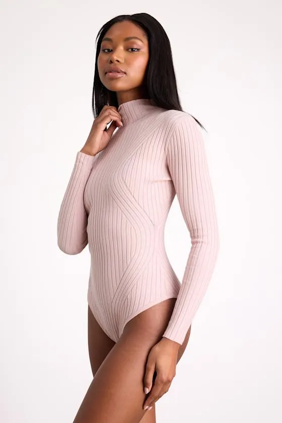Crawford Blush Long Sleeve Mock Neck Bodysuit sold by Lulus product image thumbnail 4