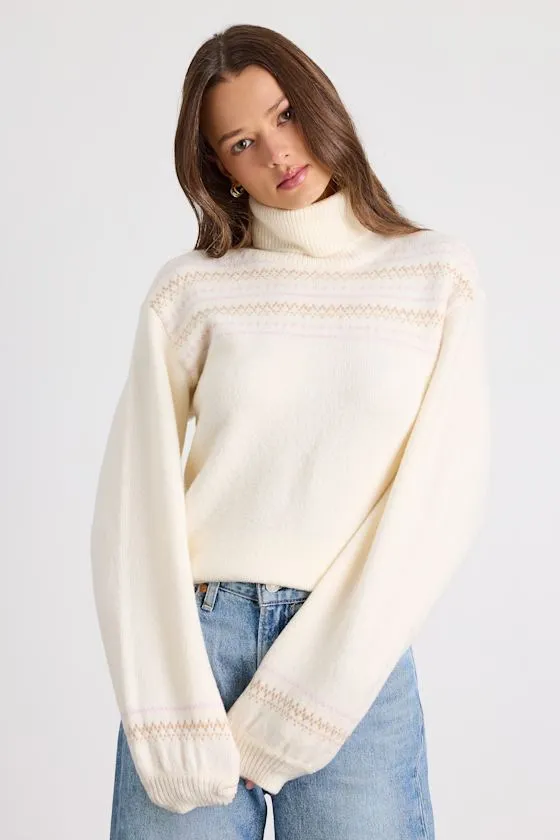 Novak Cream Fair Isle Turtleneck Sweater sold by Lulus product image thumbnail 2