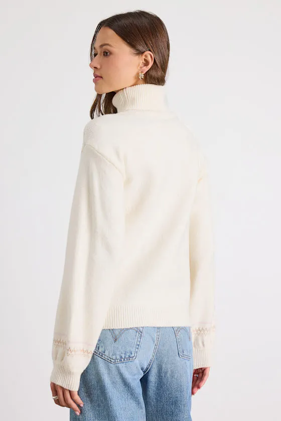 Novak Cream Fair Isle Turtleneck Sweater sold by Lulus product image thumbnail 3