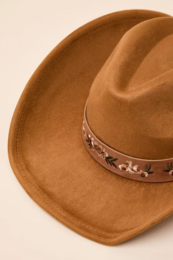 Lycia Brown Suede Embroidered Western Hat sold by Lulus product image thumbnail 2