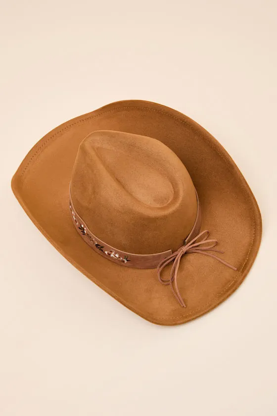 Lycia Brown Suede Embroidered Western Hat sold by Lulus product image thumbnail 3