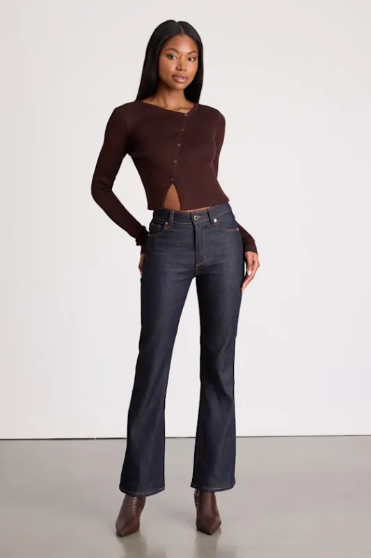 Midtown Boot Dark Wash High-Rise Jeans sold by Lulus