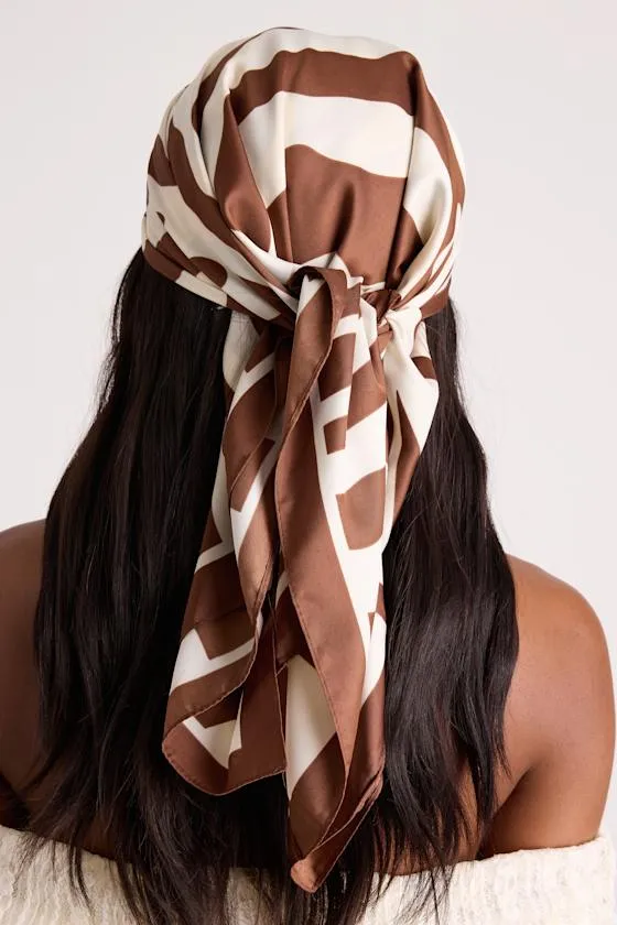 Nikia Brown Zebra Print Satin Scarf sold by Lulus product image thumbnail 3