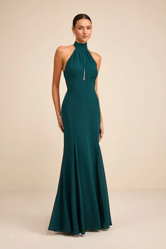 Miselle Emerald Green Mock Neck Maxi Dress sold by Lulus