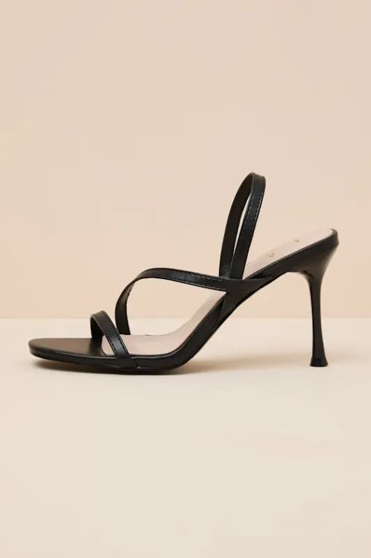 Leigh Black Strappy High Heel Sandals sold by Lulus