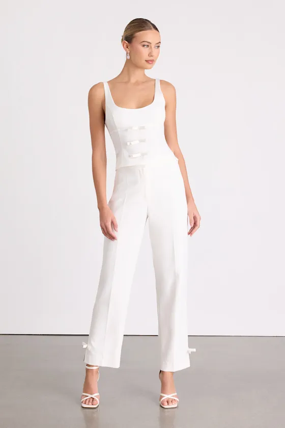 Fenella White Bow Tank Top sold by Lulus product image thumbnail 4