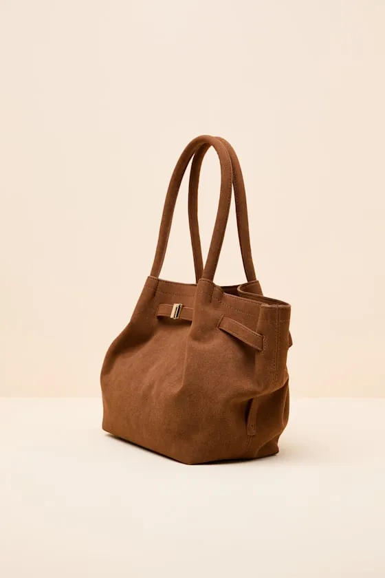 Rhodes Brown Suede Tote Bag sold by Lulus product image thumbnail 4