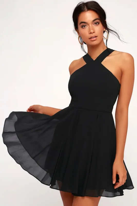 Forevermore Black Skater Dress sold by Lulus