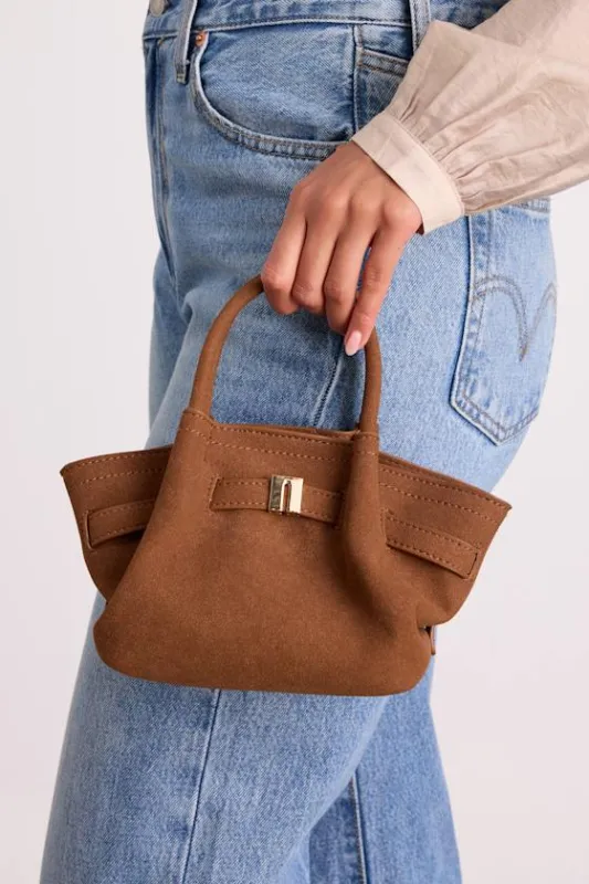 Raelyn Brown Suede Crossbody Mini Handbag made by Lulus