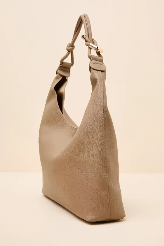 Rainey Taupe Vegan Leather Tote Bag sold by Lulus product image thumbnail 2