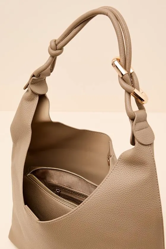 Rainey Taupe Vegan Leather Tote Bag sold by Lulus product image thumbnail 3