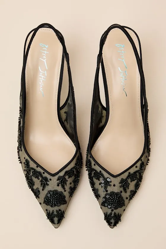 SB-Nikki Black Beaded Embroidered Slingback Pumps sold by Lulus product image thumbnail 2