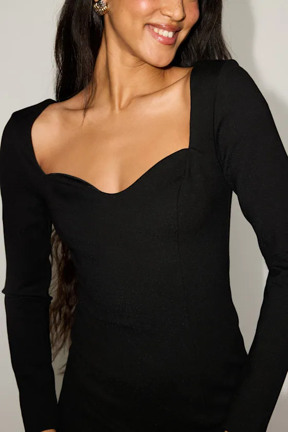Samai Black Long Sleeve Bodycon Mini Dress sold by Lulus product image thumbnail 2