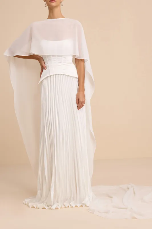 Dynora White Chiffon Veil Cape sold by Lulus