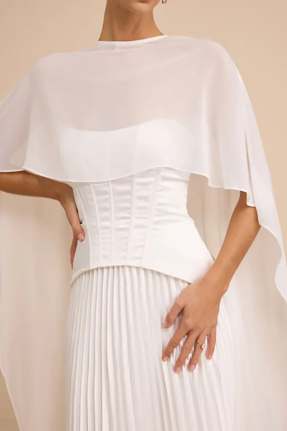 Dynora White Chiffon Veil Cape sold by Lulus product image thumbnail 2