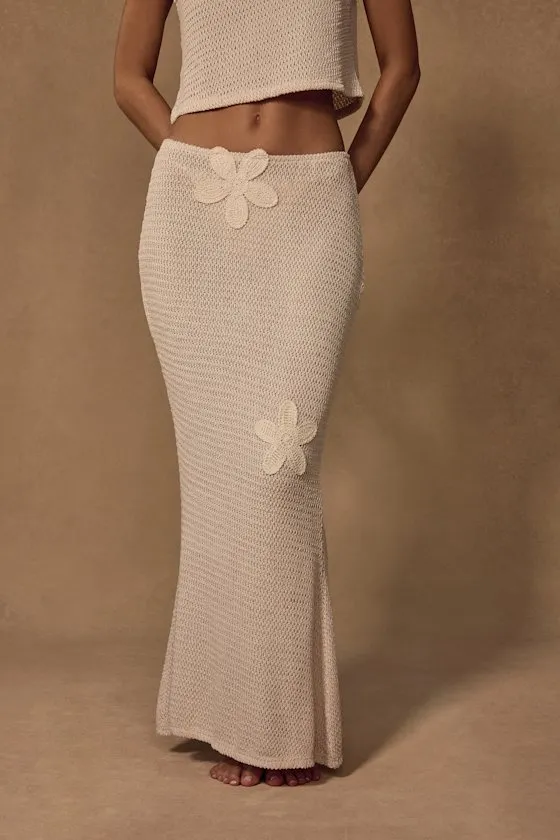 Malora Cream Crochet Two-Piece Maxi Swim Cover-Up sold by Lulus product image thumbnail 3