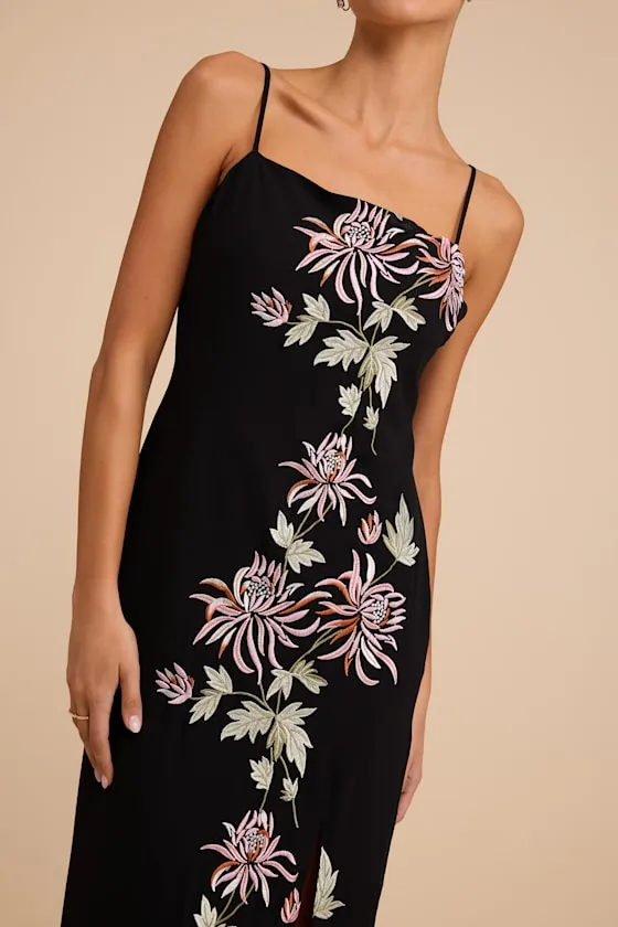 Talisa Black Floral Embroidered Column Maxi Dress sold by Lulus product image thumbnail 2