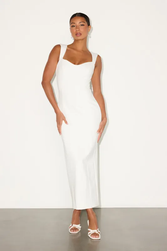 Samai White Cap Sleeve Bodycon Midi Dress sold by Lulus