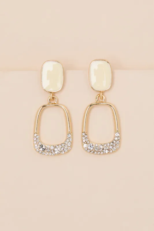 Julina Gold Rhinestone Statement Earrings sold by Lulus