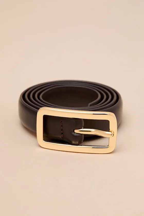Ada Dark Brown Skinny Belt sold by Lulus