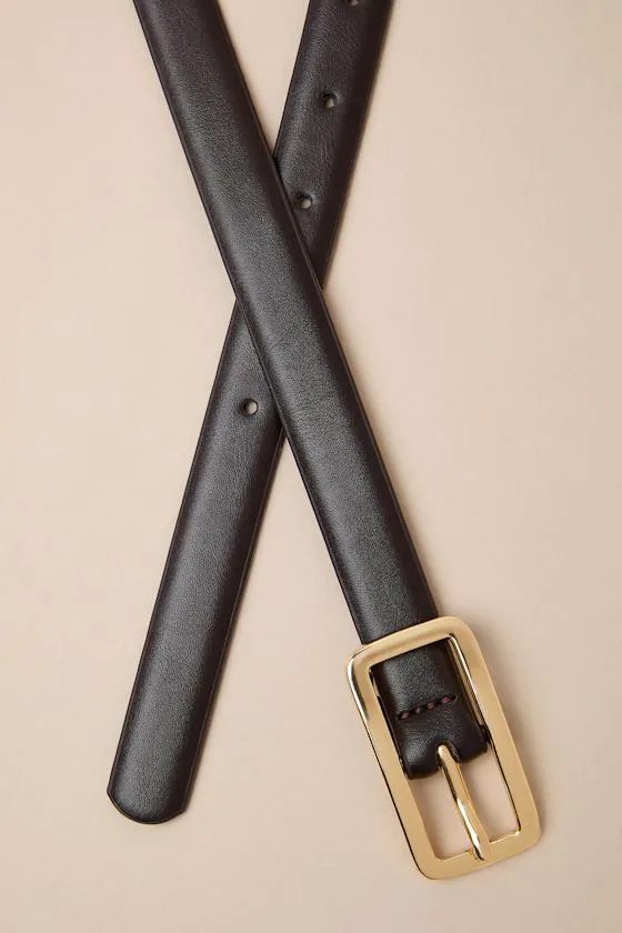 Ada Dark Brown Skinny Belt sold by Lulus product image thumbnail 2