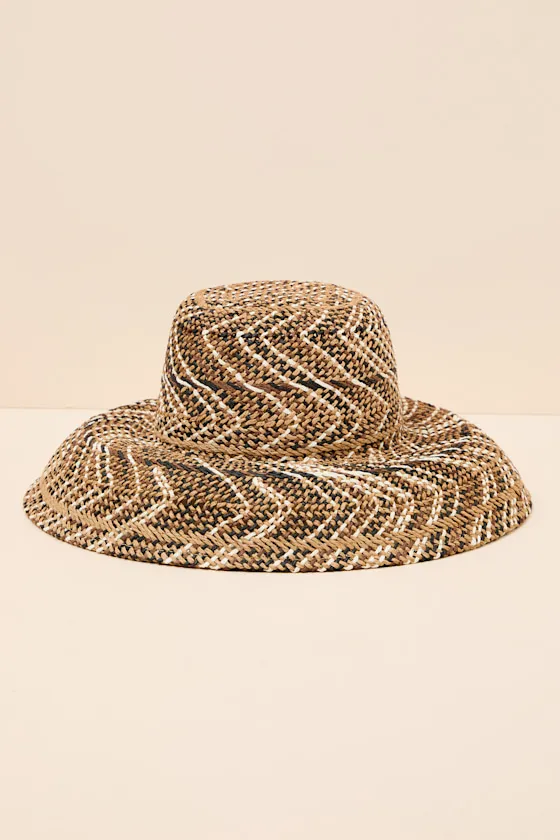 Briza Brown Multi Straw Sun Hat sold by Lulus