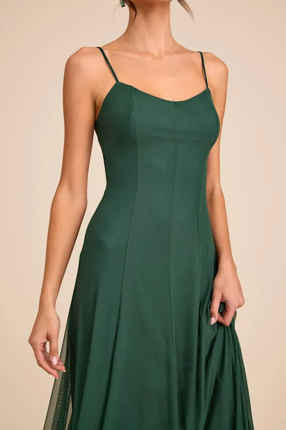 Atori Dark Green Mesh Sleeveless Maxi Dress sold by Lulus product image thumbnail 2