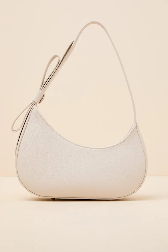 Teyana Bone Pebbled Vegan Leather Bow Shoulder Bag sold by Lulus