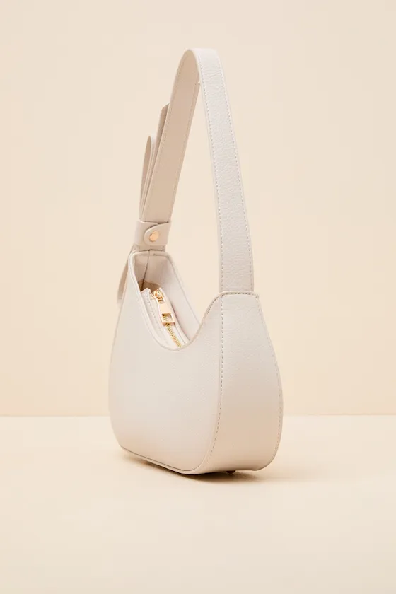 Teyana Bone Pebbled Vegan Leather Bow Shoulder Bag sold by Lulus product image thumbnail 2