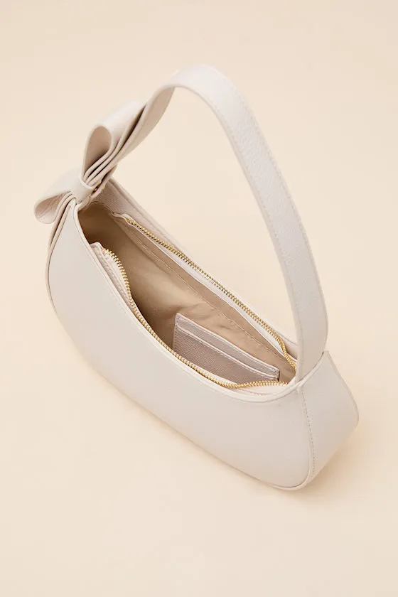 Teyana Bone Pebbled Vegan Leather Bow Shoulder Bag sold by Lulus product image thumbnail 3