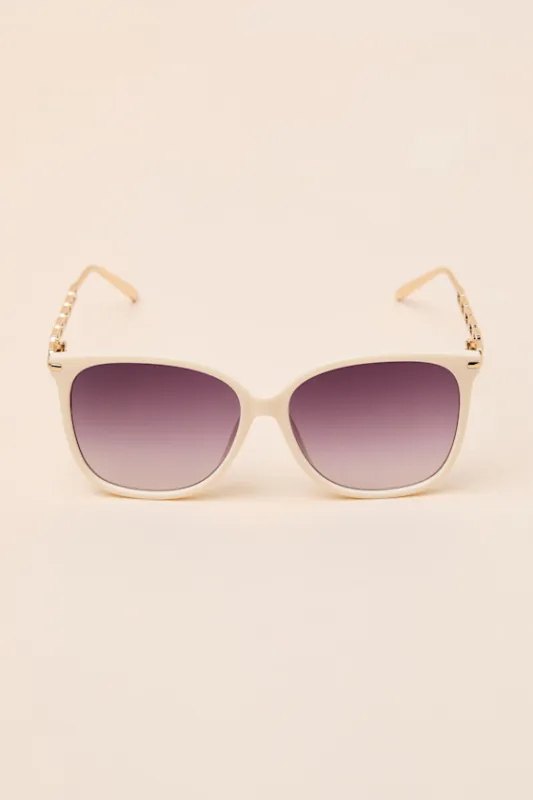 Madita Beige Oversized Square Sunglasses sold by Lulus