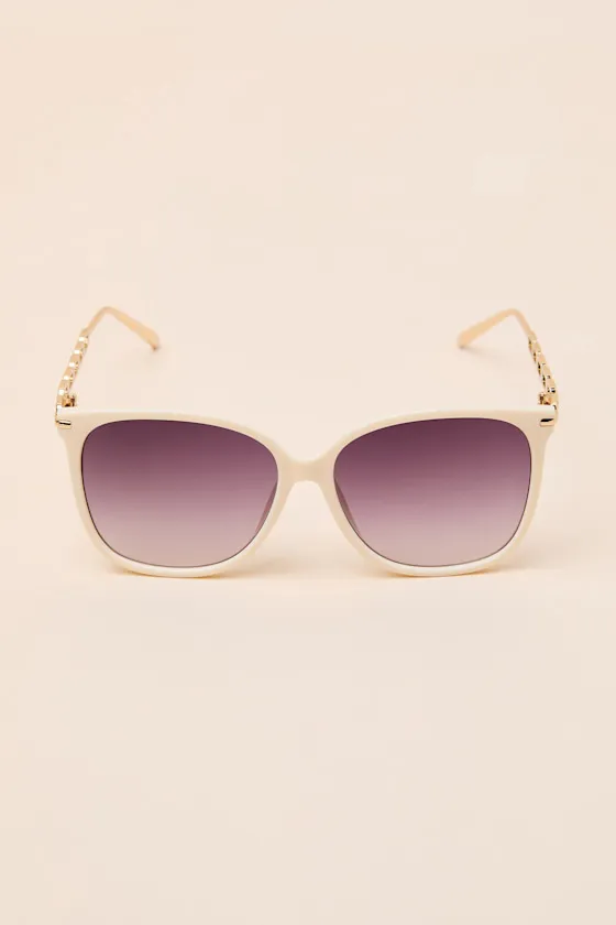 Madita Beige Oversized Square Sunglasses sold by Lulus